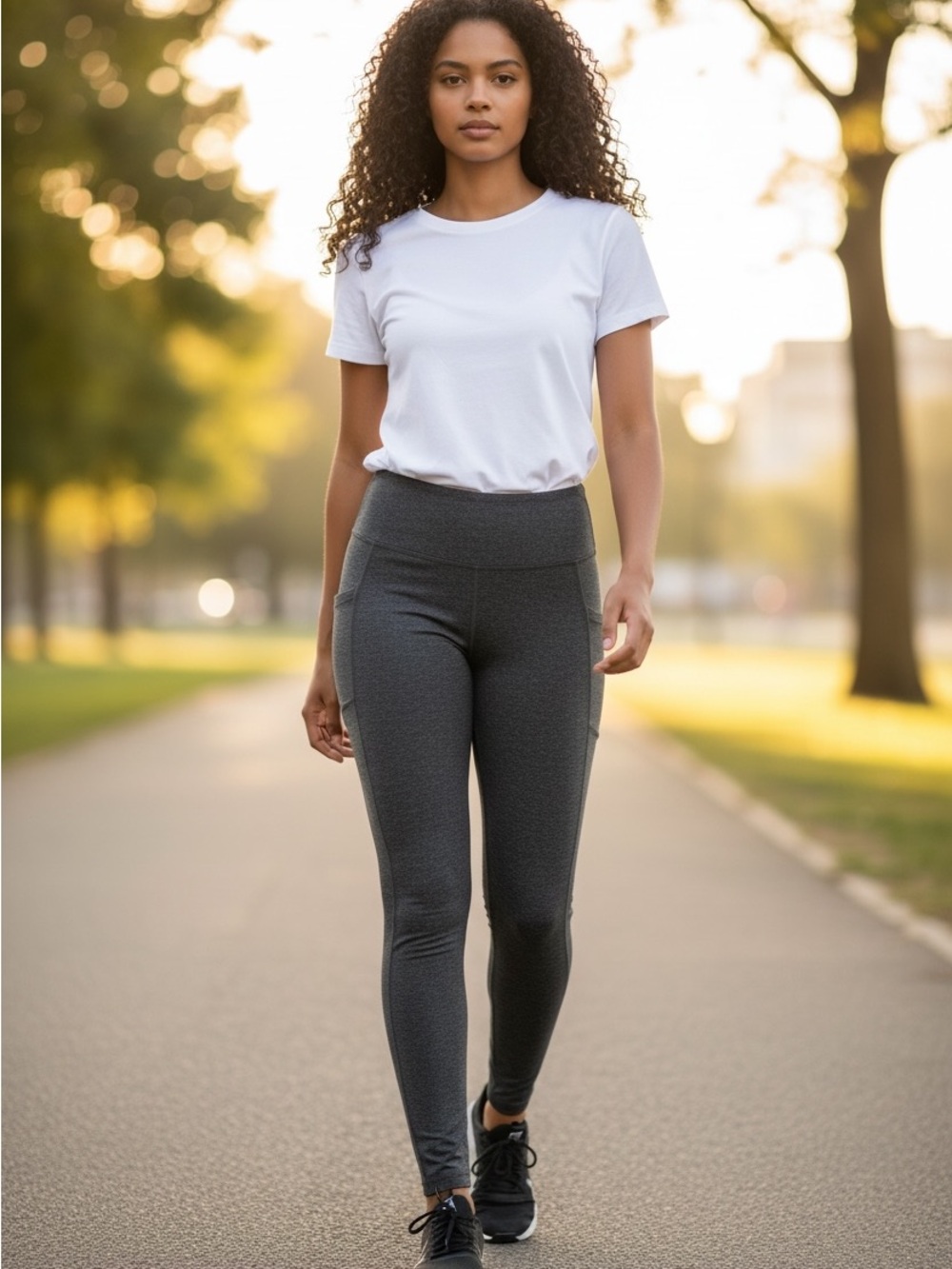Avia Charcoal Gray High-Waist Performance Leggings